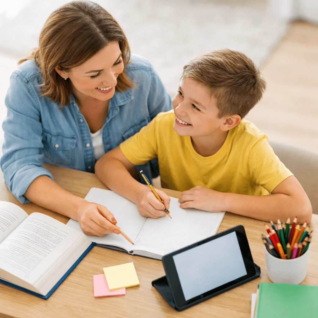 Tutor helping a student while TutorTab handles invoicing and payment collection